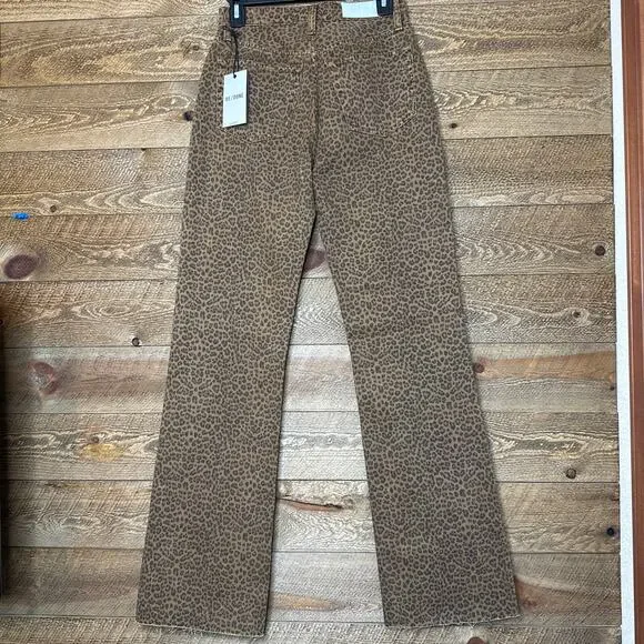 RE/DONE 70's Bootcut High Rise Rigid Jeans in Leopard Twill Size 25 NWT